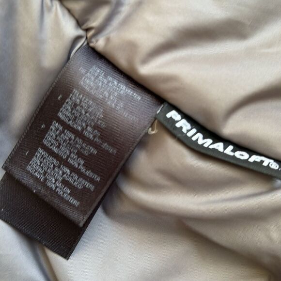 The North Face Primaloft Tweed Herringbone Brown Belted Coat w Zip Off Hood - Picture 13 of 14